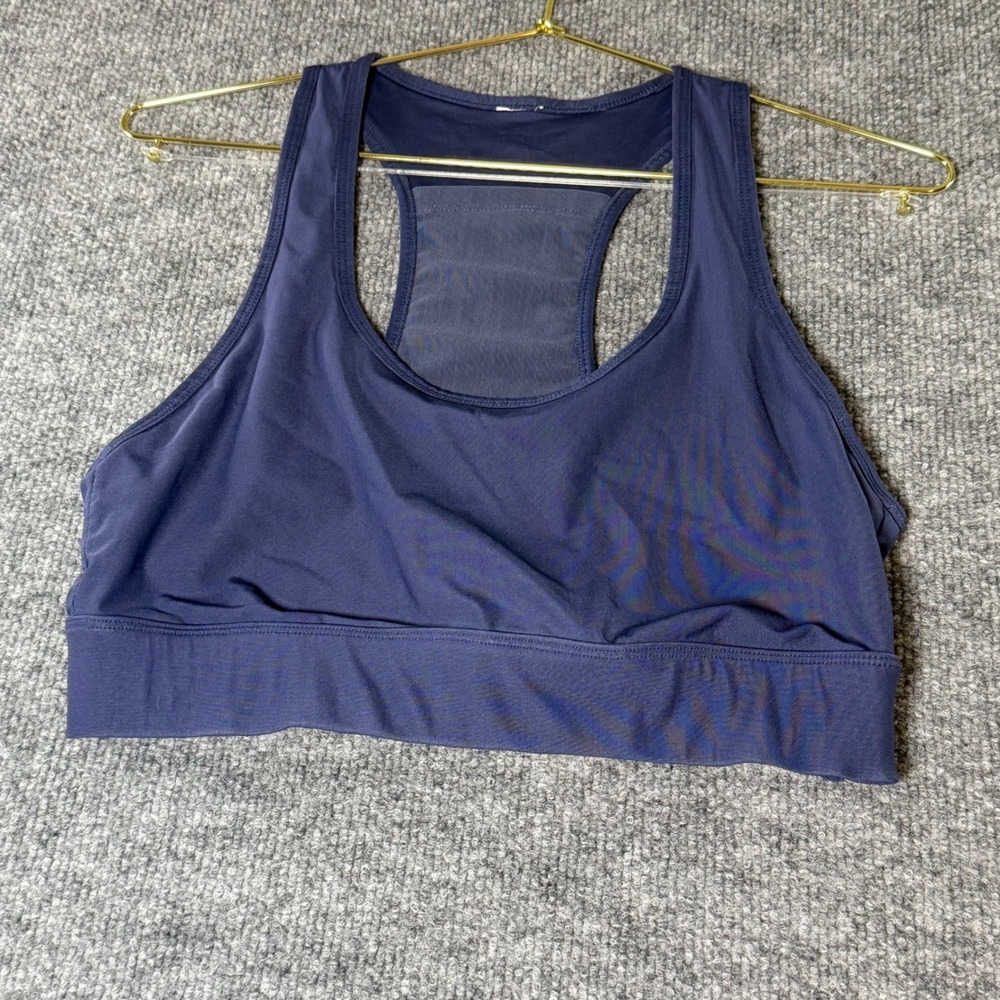 Fabletics Sports Bra Medium Blue Impact Racerback Workout Gym Yoga unpadded‎